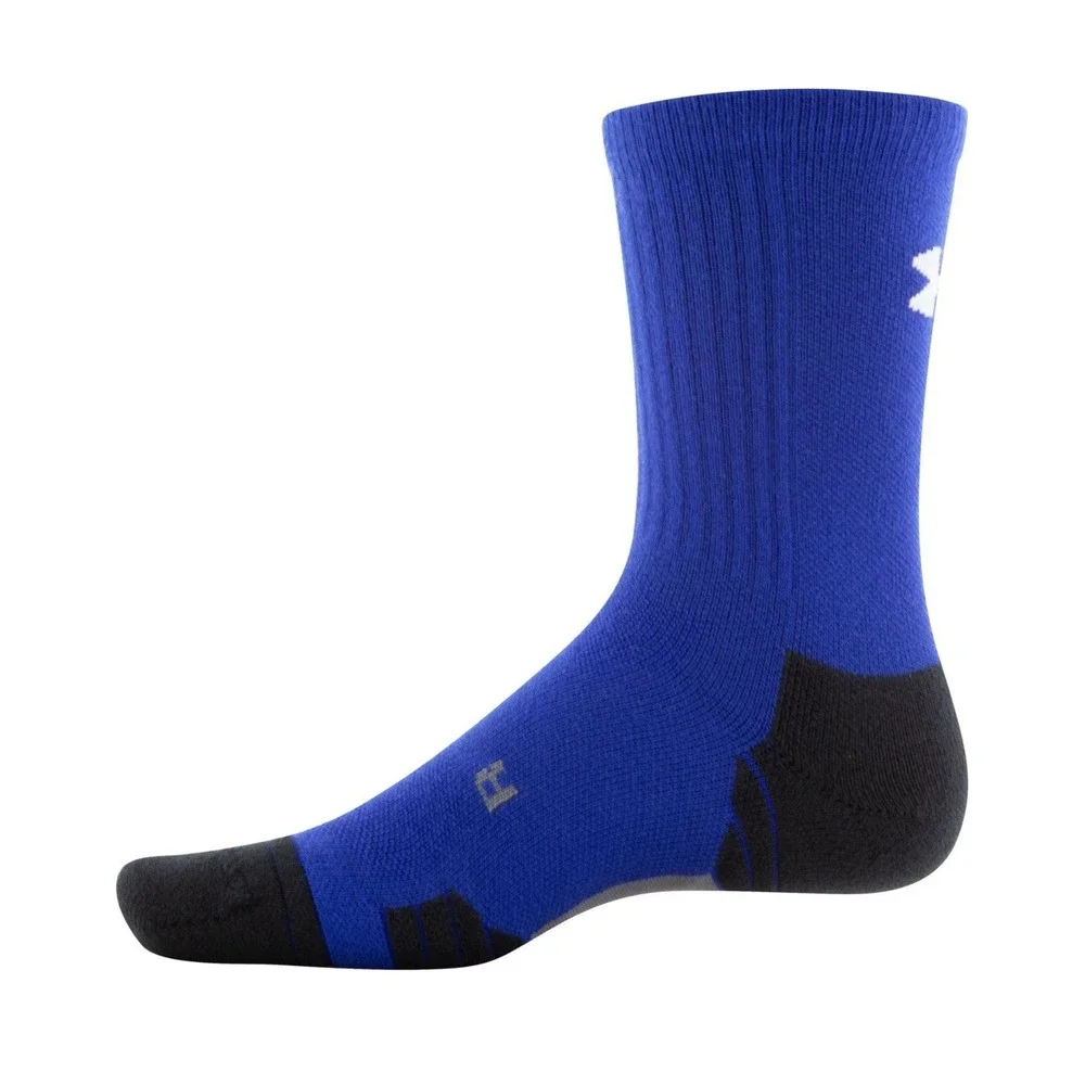 3 Pair Under Armour UA Team Athletic Crew Socks Royal Blue Men's Size 7-8.5  NEW